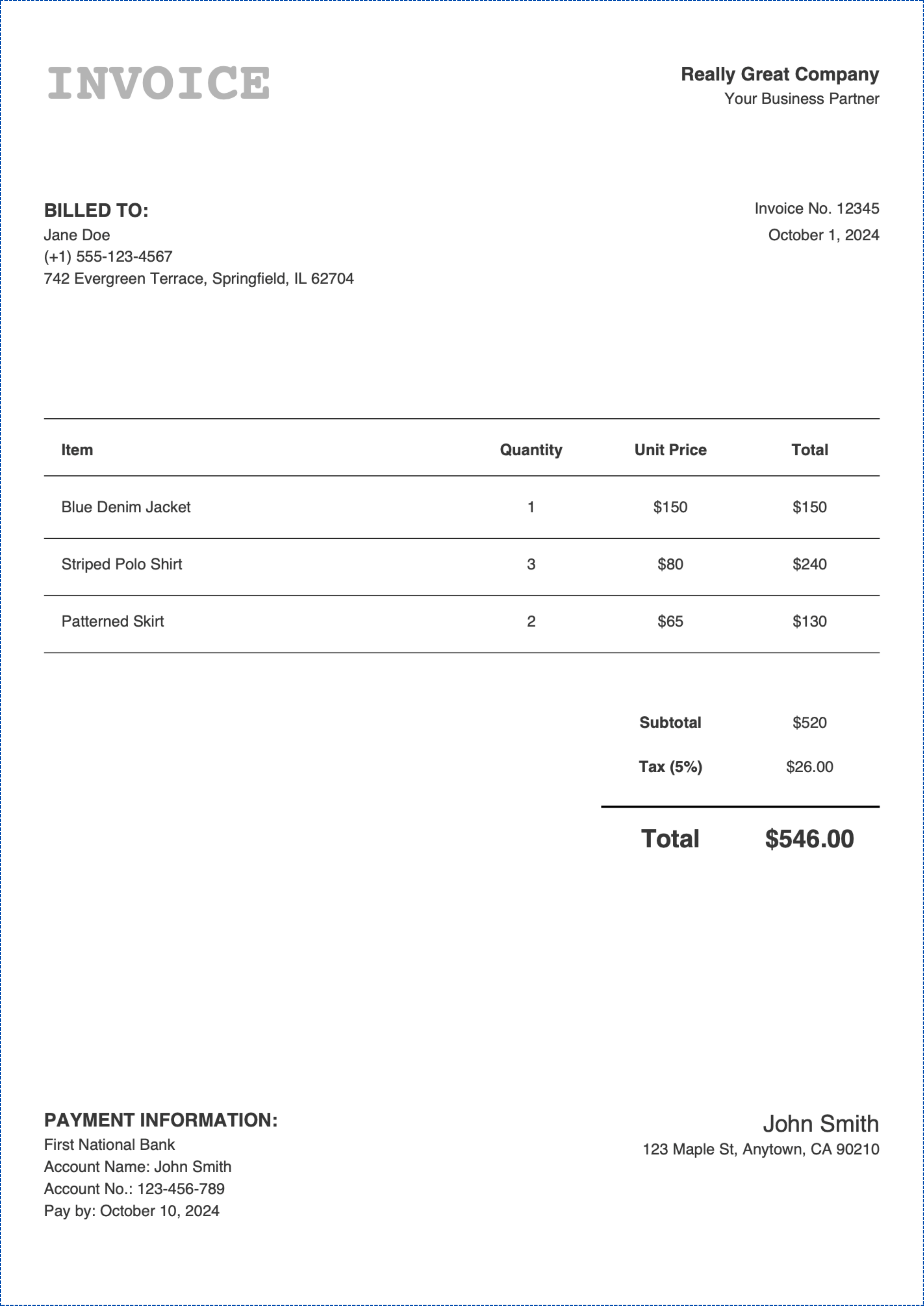 pdf invoice