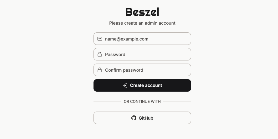 Beszel Sign Up